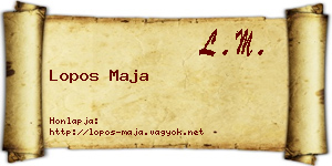 Lopos Maja névjegykártya